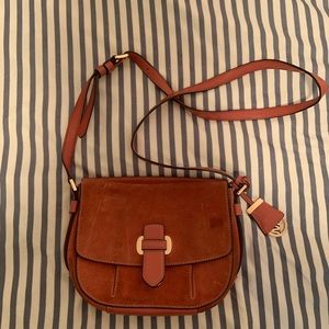 Michael Kors Suede Crossbody - Brunt Red